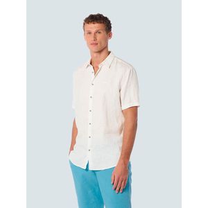 No Excess - Short Sleeve Overhemd Linnen Wit - Heren - Maat M - Regular-fit