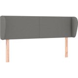 vidaXL Hoofdbord met randen 147x23x78/88 cm stof donkergrijs
