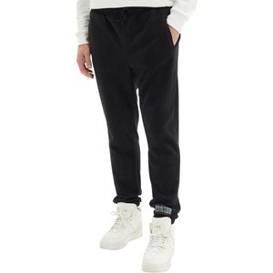 Trendyol Zwarte Regular/Normal Cut Rubberen Been Warme Anti-Pilling Fleece Joggingbroek Tmnaw22Ea0438