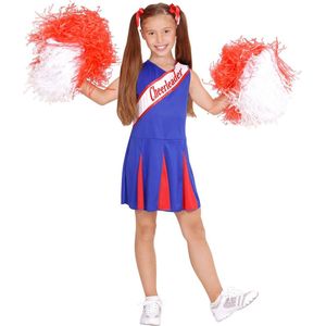 Widmann - Cheerleader Kostuum - Amerikaanse Cheerleader Blauw / Rood - Meisje - Blauw, Rood - Maat 140 - Carnavalskleding - Verkleedkleding