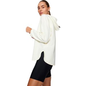 Trendyol Pruim Dik Fleece Oversized/Breed Gebreid Sweatshirt Met Capuchon En Ritssluiting Twoaw22Sw2063