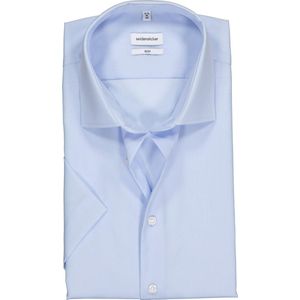 Seidensticker slim fit overhemd - korte mouw - lichtblauw - Strijkvrij - Boordmaat: 38