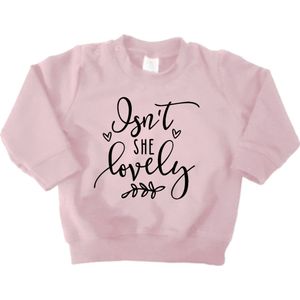 Sweater Isn't She Lovely - Roze & Zwart - Meisjes - Little Adventure - Maat 68