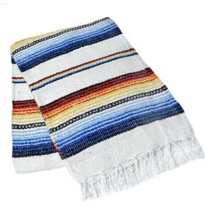 Mexicaans Strandlaken Handgeweven - Strandhanddoek - Badlaken - Picknickkleed - Grote Handdoek - Hamamdoek - Strand/ Yoga/ Picknick/ Kamperen - 150x210 cm - Wit