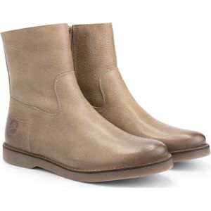 Travelin' Pleubian Dames Leren Enkellaarzen - Nette schoenen vrouwen - Taupe Leer - Maat 37