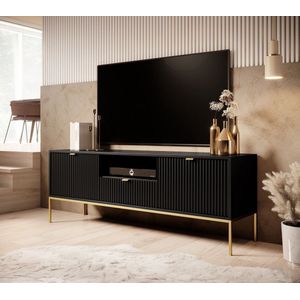 Meubella - TV-Meubel Navil 2 - Zwart - 154 cm