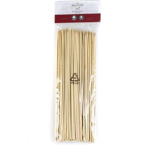 100x Bamboe houten sate prikkers/spiezen 20 cm - Hittebestendige barbecue/grill sate stokjes