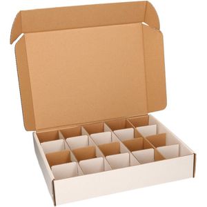 Stropdassen sorteerdozen/opbergdozen met 20 vakjes - opbergdozen - met 20x 8 cm vakken