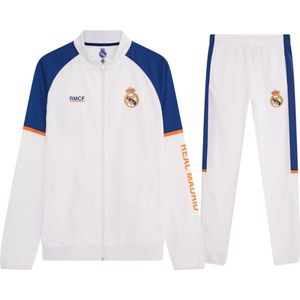 Real Madrid trainingspak 21/22 - voetbaltrainingspak voor heren - officieel Real Madrid fanproduct - vest en trainingsbroek - 100% polyester - maat L - Wit