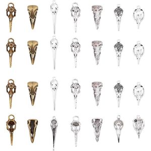 56 STKS 7 Stijl Vogel Hoofd Charms Raven Schedel Charms Phantom Gothic Charms Tibetaanse Stijl Hangers voor Ketting Armbanden Sieraden Maken - Geen edelsteen