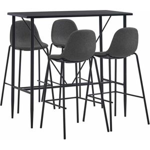 vidaXL - 5-delige - Barset - stof - donkergrijs