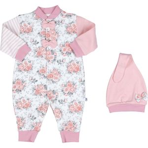 alisé Katoenen baby pyjamapak bloemen dessin Zalmroze 6-9 maanden