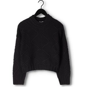 Object Harvey L/s Knit Truien & vesten Dames - Sweater - Hoodie - Vest- Zwart - Maat XL