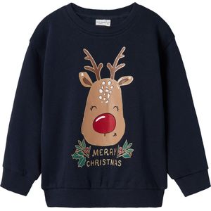 NAME IT NMFVISMAS LS NREG SWEAT BRU Meisjes Trui - Maat 116