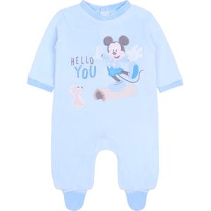 Blauw, fleece rompertje - Mickey Mouse / 80