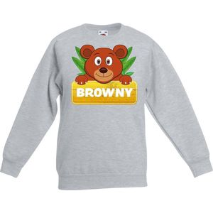 Browny de beer sweater grijs voor kinderen - unisex - beren trui - kinderkleding / kleding 134/146