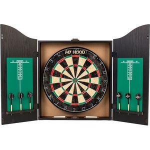 My Hood - Dart Center Pro Dartbordkast - Houten Darts Kast, Dartkast met dartpijlen - 6 Dartpijlen