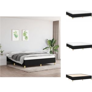 vidaXL Bedframe Zwart 160x200 cm - Duurzaam materiaal - Ondersteunende poten - Multiplex lattenbodem - Bed