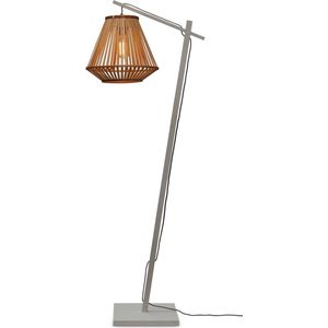 GOOD&MOJO Vloerlamp Merapi - Bamboe Wit/Naturel - 57x30x150cm - Modern - Staande lampen voor Woonkamer - Slaapkamer