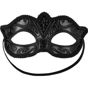 dressforfun - Venetiaans masker met patroon zwart - verkleedkleding kostuum halloween verkleden feestkleding carnavalskleding carnaval feestkledij partykleding - 303529