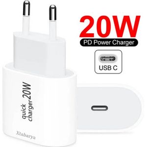 Xtabarya 20W USB-C oplader - Snellader Geschikt voor iPhone - Wit oplader 13 Pro