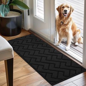 Inovra ® Wasbare Antislip Deurmat voor Binnen en Buiten in Zwart, 50 x 120 cm