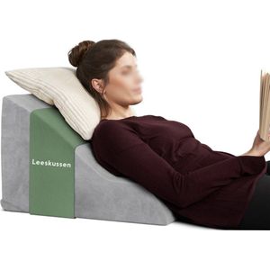 Comfortabel Ergonomisch Leeskussen voor Bed en Sofa - Met Memory Foam voor Optimaal Comfort - Ideaal als Refluxkussen en Wigkussen - Geschikt voor Zitten, Liggen en Ondersteuning - Wit - Afmetingen: 36 x 40 x 55 cm; Gewicht: 1,73 kg