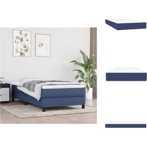 vidaXL Pocketveringmatras - wit en blauw - 90 x 190 x 20 cm - duurzaam materiaal - pocketveren en comfortabel schuim - Matras