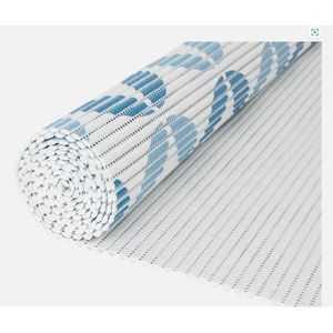 Anti-slip badmat - Rechthoek - Wit /Blauwe bloemen - Duizend-dingen-mat - 65 x 180 cm