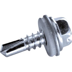 GOEBEL® - 500 x Zeskantkop boorschroeven (Ø x L) 4,2 x 13 mm Staal Verzinkt met EPDM Ring DIN7504 L met sleuf - Schroeven - 4010342130