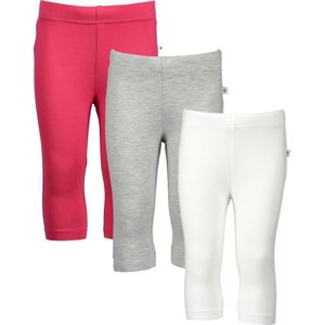 Blue Seven BIO BASIC CAPRI Legging 3 Pack Roze, Wit, Grijs - Maat 104