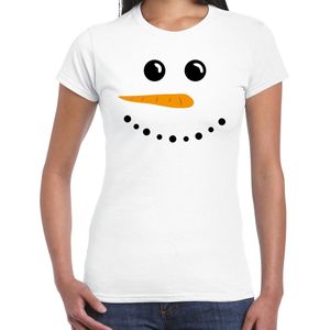 Sneeuwpop Kerst t-shirt - wit - dames - Kerstkleding Kerst outfit