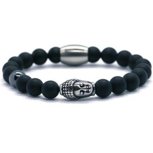 Kinderarmband mat onyx 6mm- buddha RVS-Ibizamen KIDS