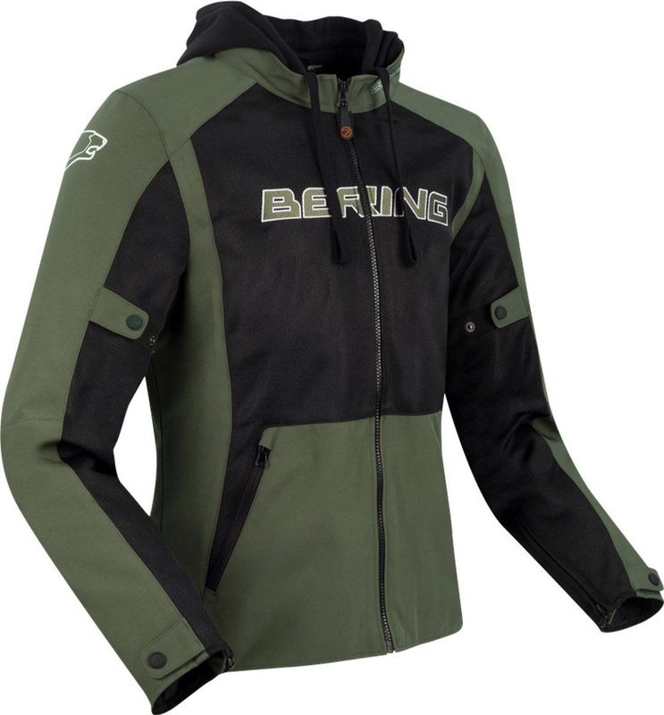 Bering Spirit Black Khaki Textile Motorcycle Jacket M - Maat - Jas