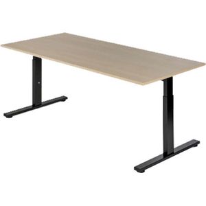 Presto R - Zit bureau - Slinger - 65-89 cm -  180x80  -  Eiken Vicenza  -  Zwart frame