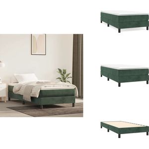vidaXL Bedframe - Bedframes - Bed - Ledikant - Bedframe zonder matras 90x190 cm fluweel donkergroen