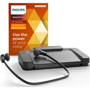 Philips LFH7277/08 Professionele Transcriptieset -  USB voetschakelaar, Stereo headset, SpeechExec Pro Transcribe 2-year license - Windows