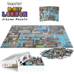 Bopster - Londen puzzel - 180 stukjes - 57x42cm - geweldig 8-bit design - ontdek alle bekende gebouwen