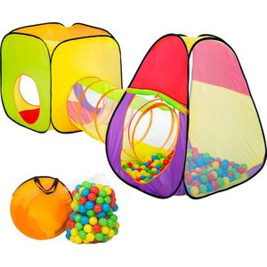 Tectake - Home Kindertent - Speelhuis - Speeltent - Ballenbak 200 Ballen