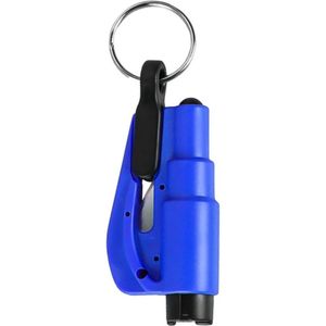 QuickFixed Veiligheidshamer - 2 IN 1 - Noodhamer - Met Gordelsnijder - Sleutelhanger - Auto - Blauw