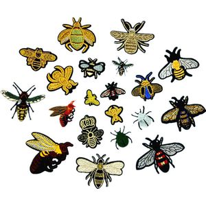 Rainbecom - Bijen patch 20 delige set - Kleding Patchs - Strijk Embleem - stof & strijk applicatie - Versiering Voor Kleding