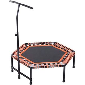 Gratyfied - Mini trampoline volwassenen - Kleine trampoline - 122 x 122 x 138 cm - Zwart + Oranje