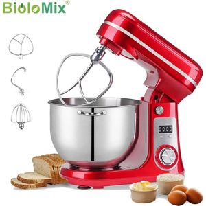 Stellar Keukenmixer - Met 6L RVS Mengkom - Blender - Deeg Kneder - Mixer - Professionele Keukenmachine - Stille motor - Keukenrobot - 1200W - Rood