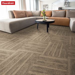 FLOORDIREKT Tapijttegels Zürich - 1 Stuk - 50 x 50 cm - Ideaal voor Kantoren & Woonkamers - Hoogwaardige Designtegels - Beige