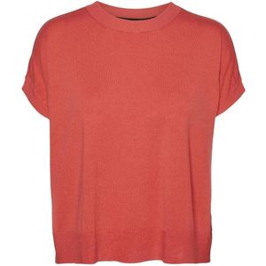 Vero Moda Trui Vmnalina Ss Loose O-neck Pullover L 10308643 Cayenne Dames Maat - L