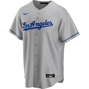 NIKE MLB LA Dodgers Official Replica Road Korte Mouwen V-Hals T-Shirt Mannen Grijs - Maat XL