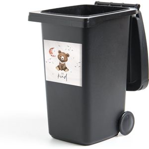 Container sticker Spreuken - Be kind - Kinderen - Teddybeer - Waterverf - 40x40 cm - Kliko sticker