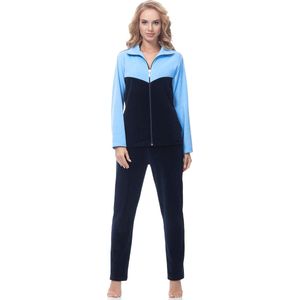 Merry Style – Dames Huispak – Vrijetijdspak – Velours – MS-MG-F-SUIT-n – Blauw – L