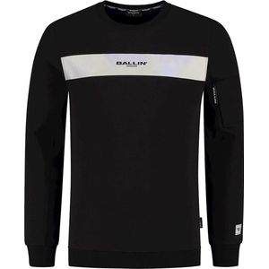 Ballin Amsterdam - Heren Regular Fit Sweater - Zwart - Maat XS
