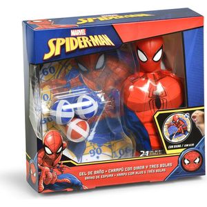 Spiderman geschenkset met shampoo, showergel en balspel